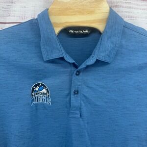 Travis Mathew Mens XL Lakeland Magic Polo Shirt Heather Blue AdventHealth Logo